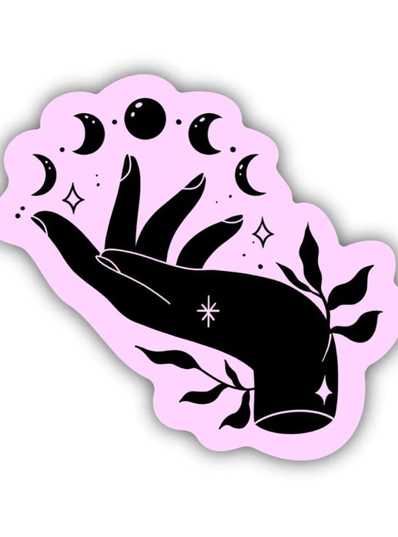 Mystic Hand & Moon Phase Sticker