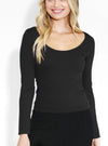 Nikibiki Long Sleeve Ribbed Scoop Neck Top in 2 Colors