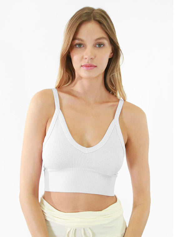NikiBiki Ribbed V-Neck Bra Top in 3 Colors