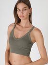NikiBiki Vintage Ribbed V-Neck Bra Top in 3 Colors