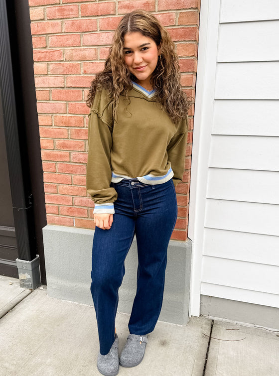 Vervet Olivia High Rise Crop Wide Jeans