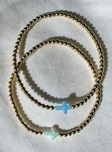  Bara Boheme Opal Cross Stretch Bracelet in 2 Colors