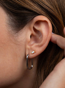  JaxKelly White Opal Baguette - Stud Earring