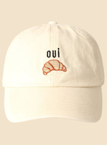  Oui Croissant Baseball Cap