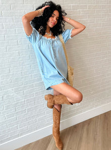  Free People Daisy Denim Babydoll Romper