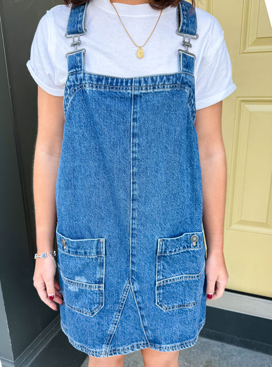 Free People Overall Smock Mini Dress