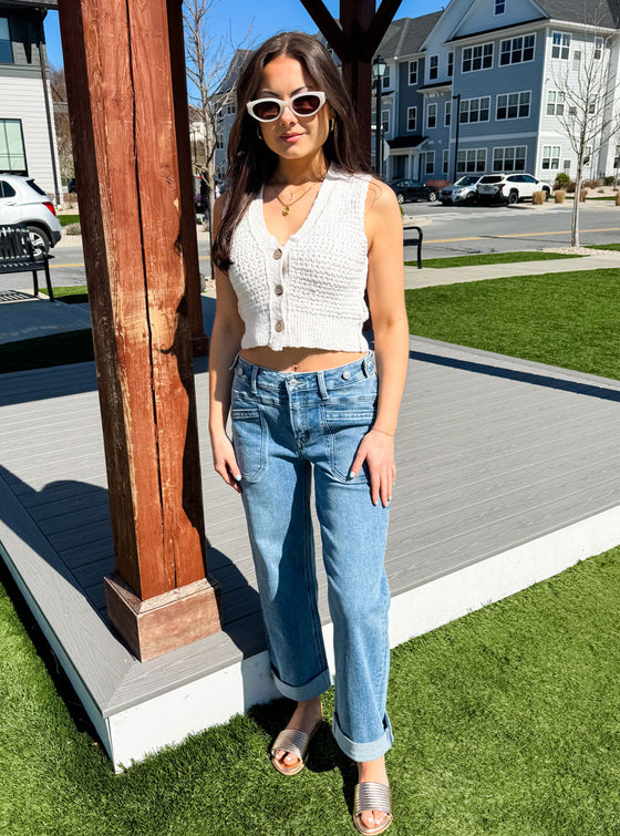 Vervet High Rise Slim Wide Jeans