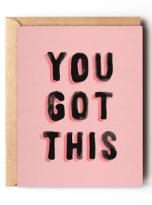  You Got This - Bold Pink Good Luck Card