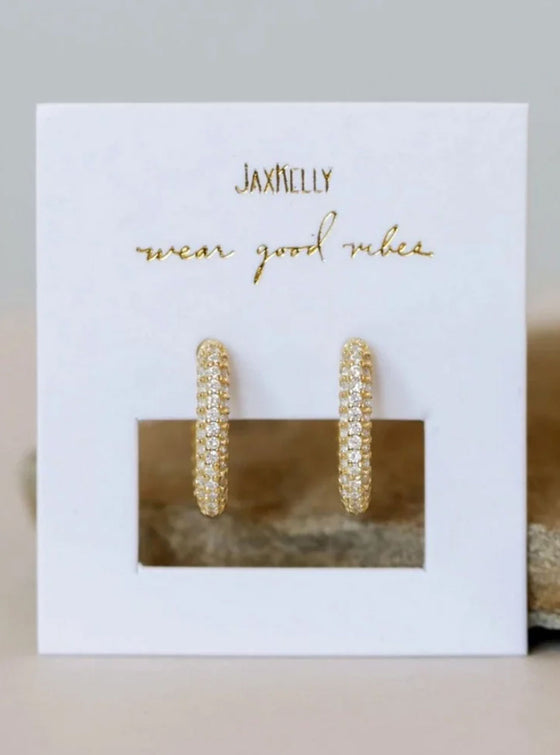 JaxKelly Pave Hoop in 2 Colors