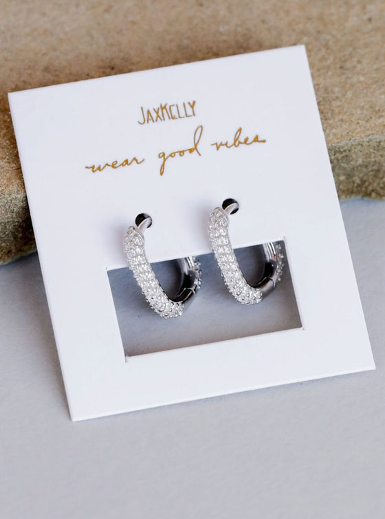 JaxKelly Pave Hoop in 2 Colors